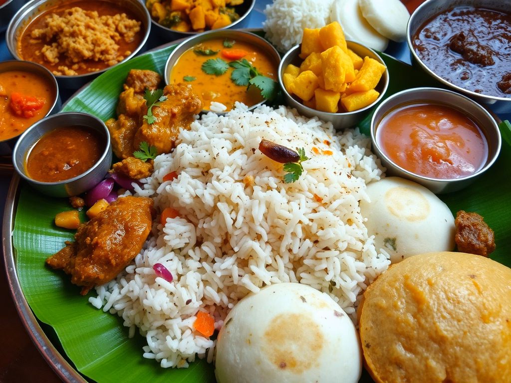 An image displaying south indian foods in a plate